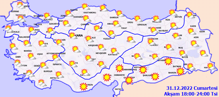 2022'nin son gününde Türkiye'de hava durumu nasıl olacak?