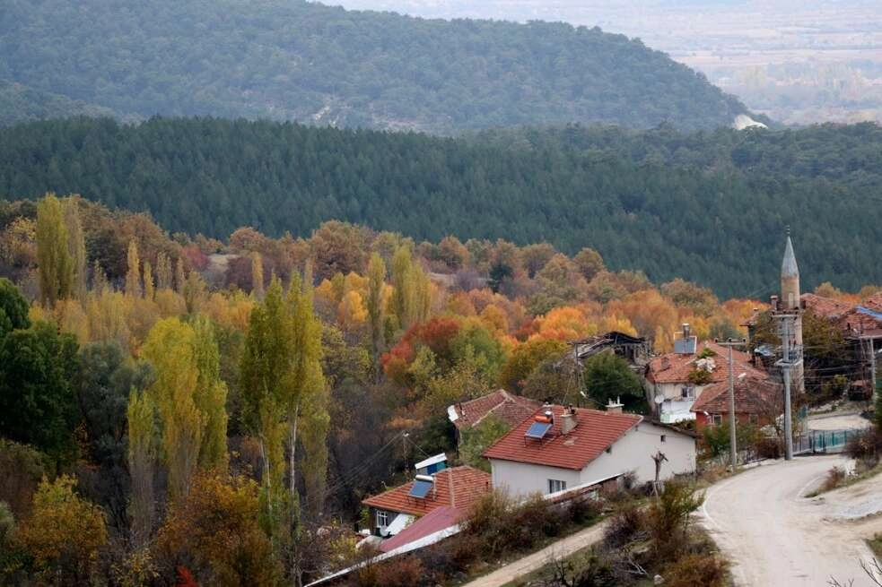 Kütahya'daki Boyalı Dağı sonbahar renklerine büründü