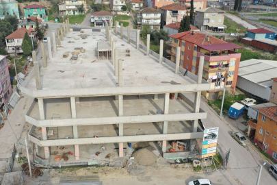 Kocaeli Dilovası’ndaki katlı otoparkta kaba inşaat bitti