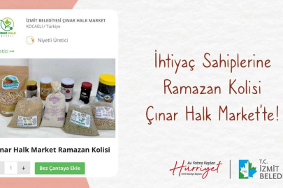 Kocaeli İzmit'te Çınar Halk Market ürünleri ihtiyaç sahiplerinin sofralarına ulaşıyor