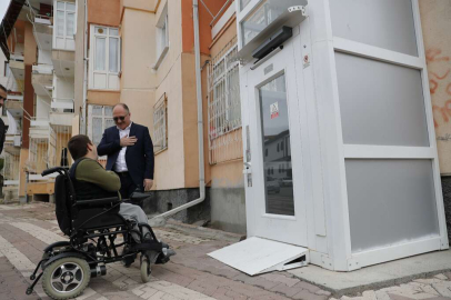 Sivas'ta engelli İsmail'e asansör 