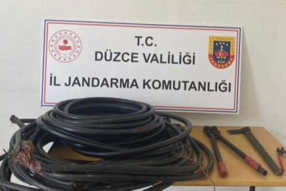 Düzce Jandarması telefon kablolarını çalan şahsın peşinde