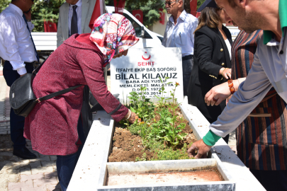 Malatya'da yetiştirilen çiçekler şehitliğe dikildi