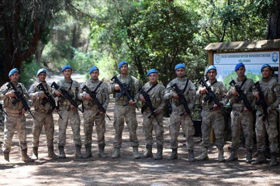 Aydın'da yangınlarına karşı Komandolar ve Özel Harekat devriyede