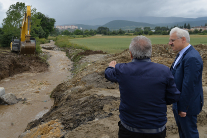 Vali Kılıç, taşkın sonrası çalışmaları yerinde inceledi