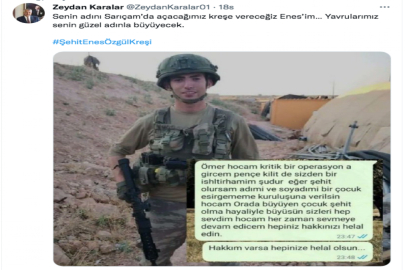 Şehidin vasiyetine bir ses de Zeydan Karalar’dan geldi