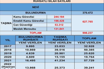 Türkiye’de ruhsatlı silah sayısını EGM açıkladı
