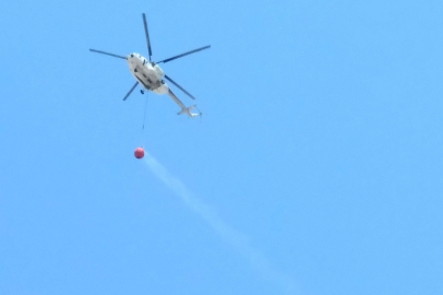 Bursa Mudanya'da çıkan yangın deniz suyu ile söndürüldü