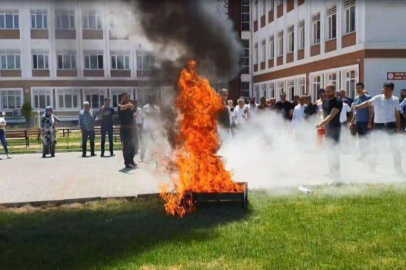 Bingöl'de Milli Eğitim'de yangın tatbikatı