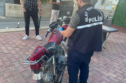 Adıyaman'da park halindeki motosiklet çalıntı çıktı