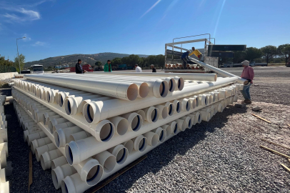 Manisa Akhisar'da sulama kooperatiflerine boru desteği