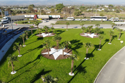 Muradiye OSB kavşağında peyzaj çalışması