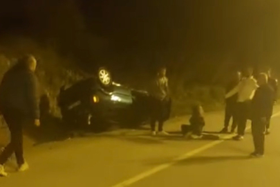 Akçakoca’da araç şarampole devrildi: 1 Yaralı