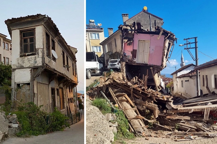 Tirilye’nin simge yapısı ‘tabut ev’ kendiliğinden yıkıldı!