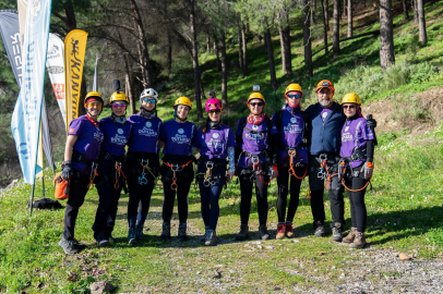 Manisa’da kadın sporcular Gelin Uçtu Kanyonu’nu geçti