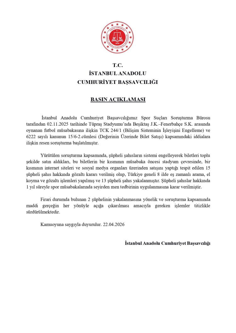 Derbi biletlerinde ‘karaborsa’ soruşturması! 15 gözaltı