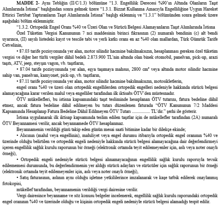 Engelliler için ÖTV istisna kapsamı netleşti… ÖTV’siz araç düzenlemesi ‘Resmi’leşti