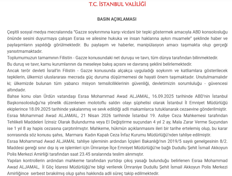 İstanbul Valiliği’nden “Esraa” açıklaması… İddialar gerçeği yansıtmıyor