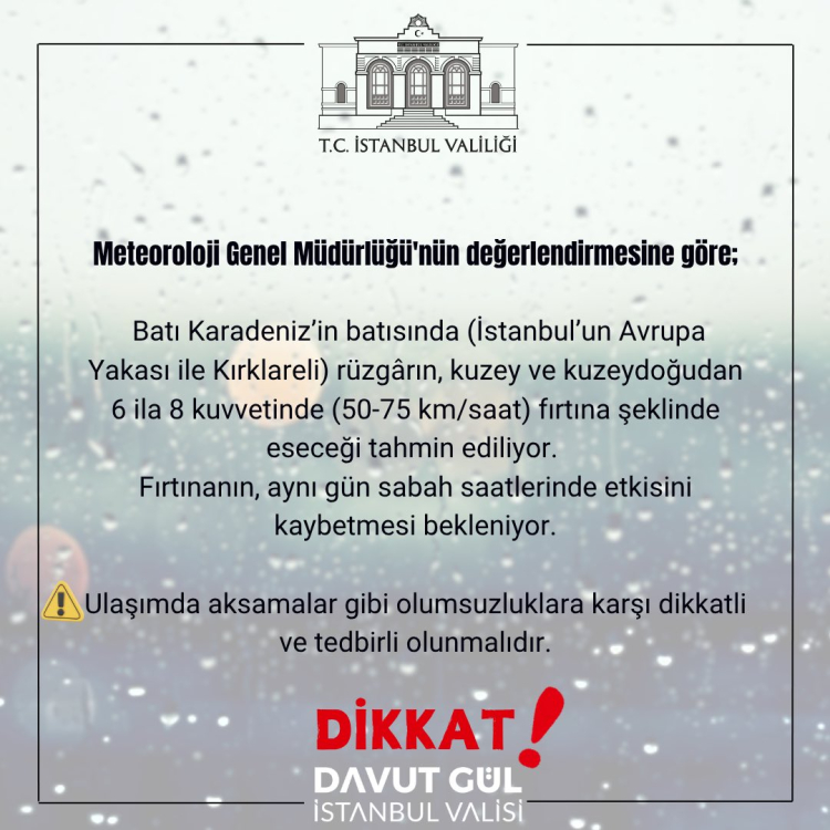 İstanbul Valiliği uyardı… Batı Karadeniz’de kısa süreli fırtına alarmı!