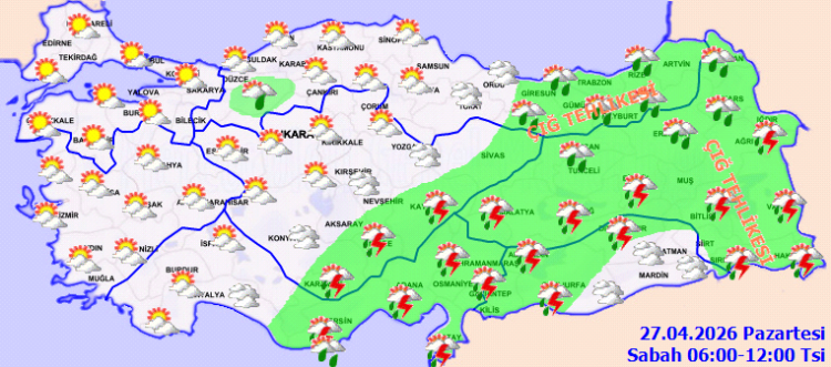 Meteoroloji’den 27 Nisan hava durumu raporu