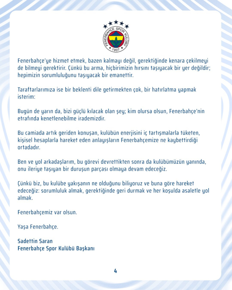 Saran: Fenerbahçe’nin önünü açmak için görevimizi tamamlıyoruz