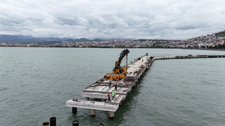 Ordu Atatürk Rıhtımı’nda çalışmalar adım adım ilerliyor