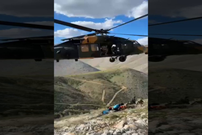 Adıyaman'da dağlık arazide yaralanan vatandaş helikopterle kurtarıldı
