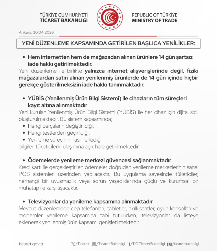 İkinci el teknolojide yeni dönem… 14 gün koşulsuz iade geliyor