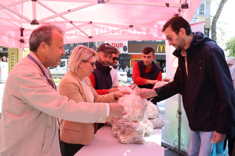 İzmit’te ücretsiz istiridye mantarları dağıtıldı