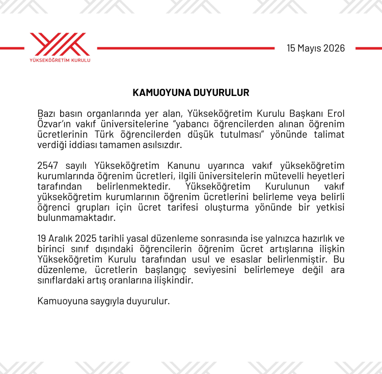 YÖK’ten ‘yabancı öğrenci ücreti’ iddialarına yalanlama