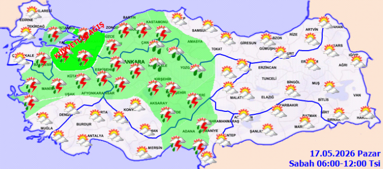 Kuvvetli sağanak ve fırtına geliyor