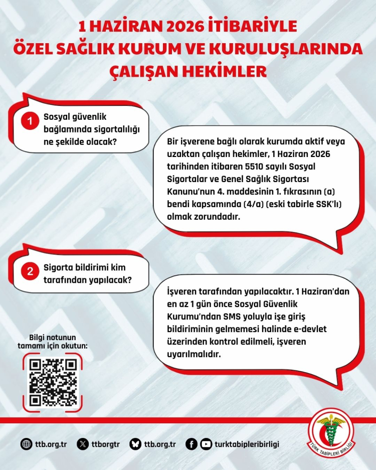 TTB’den hekimlere ‘sigortalılık’ uyarısı!