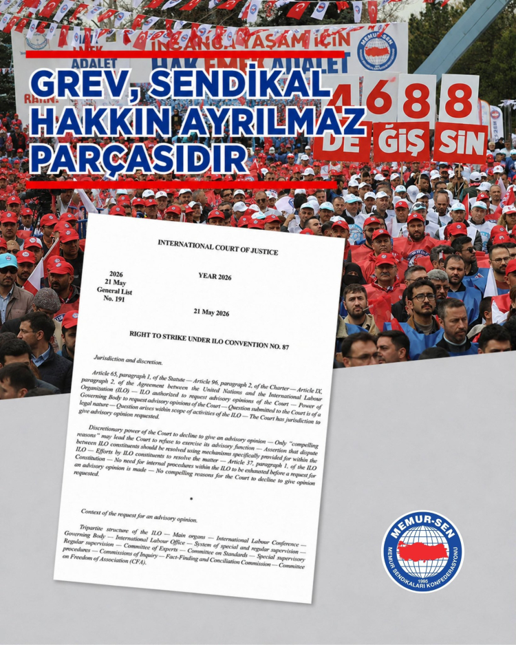 Memur-Sen: Grev hakkı sendikal örgütlenmenin ayrılmaz parçasıdır