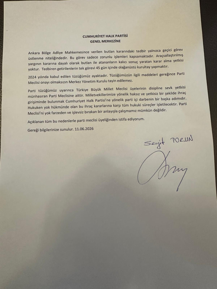 Seyit Torun’dan CHP PM’den istifa etti