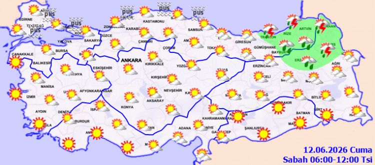 12 Haziran 2026 hava raporu… Bugün hava nasıl olacak?