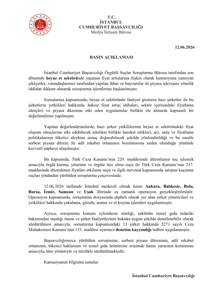 Beyaz et devlerine şafak operasyonu! Fiyat manipülasyonu iddiasıyla 13 şirkete kayyım