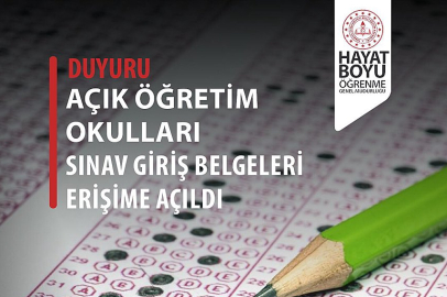 Açık Öğretim e-Sınav giriş belgeleri erişime açıldı