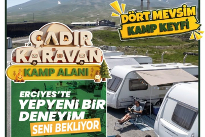 Kayseri Erciyes'te Çadır Karavan Kamp Alanı doğaseverleri bekliyor