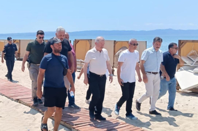 Edirne Keşan Kaymakamı Aziz Mercan'dan Mecidiye Sahili'nde inceleme