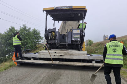 Trabzon’da 13 kilometrelik yol kuru betonla kaplandı