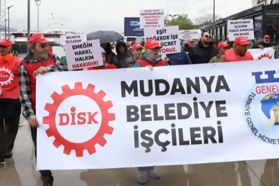 Mudanya Belediyesi şirket işçilerinden ücret tepkisi!
