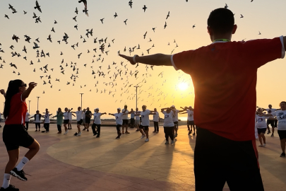 Mersin’de sabah sporu ve güvenli ulaşım eğitimi