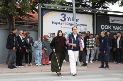 Konya Zabıtası'na görme engelli bireylerden farkındalık eğitimi