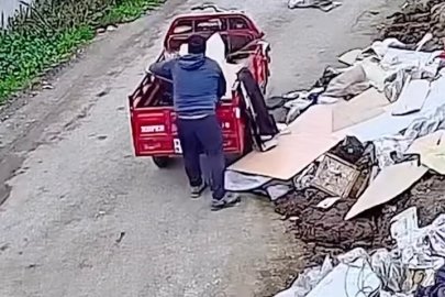 Düzce’de boş araziye atık dökene suçüstü