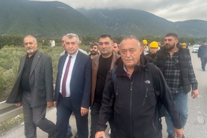 Manisa Soma’da madencilerin yürüyüşünde Jandarma engeli