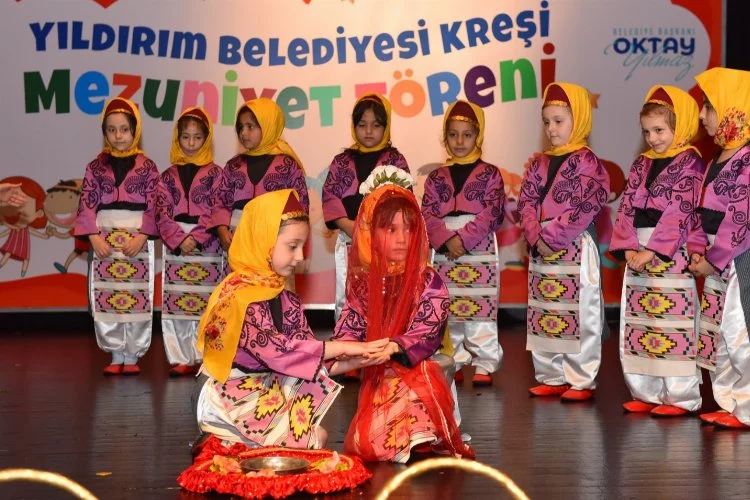 Bursa Yıldırım'da kreş çocuklarından hünerli mezuniyet