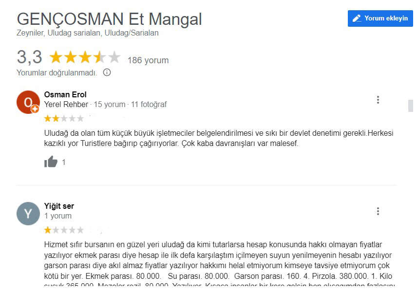 Gençosman Et Mangal’a Uludağ Sarıalan’da işgal isyanı