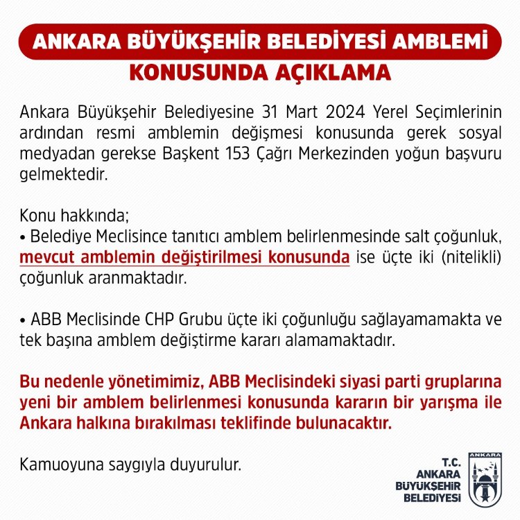 Ankara’da amblem oylaması! Kararı halk verecek!