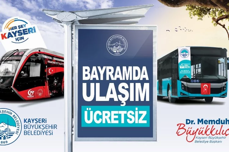 Kayseri'de toplu ulaşım ücretsiz