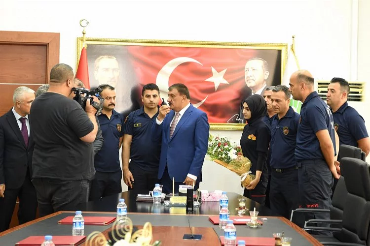 Malatya'da Başkan Gürkan’a itfaiye ziyaret